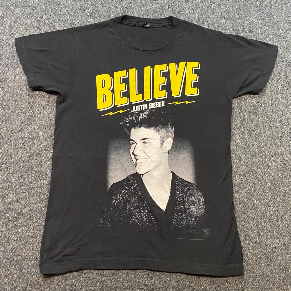 Justin Bieber Believe Live 2013 Tour Shirt Sz S Black Y2K Streetwear Concert Tee